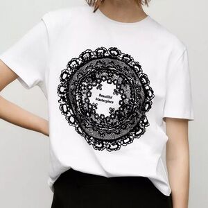 Zara “beautiful Masterpiece” Shortsleeve T-Shirt Lace Velvet Mandala Size Large